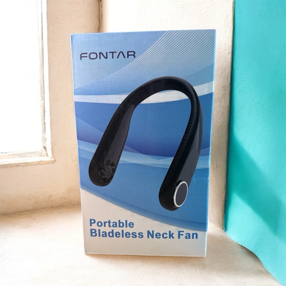 Black Portable Bladeless Neck Fan